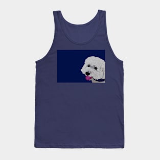 Finn the Bichon Frise Navy Blue Tank Top